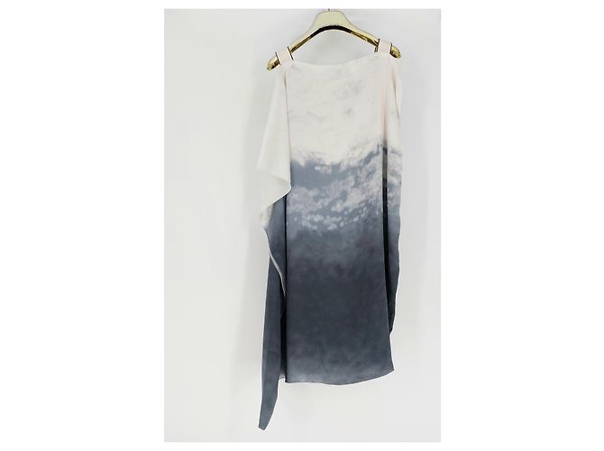 Vestido de seda degradado de Bottega Veneta Blanco Azul Gris - vista 2