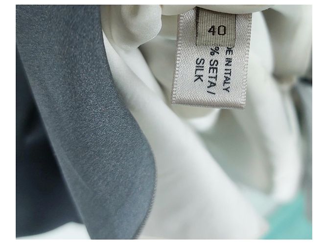 Vestido de seda degradado de Bottega Veneta Blanco Azul Gris - vista 4