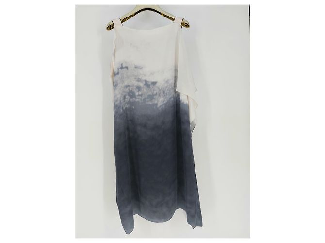 Vestido de seda degradado de Bottega Veneta Blanco Azul Gris - vista 8