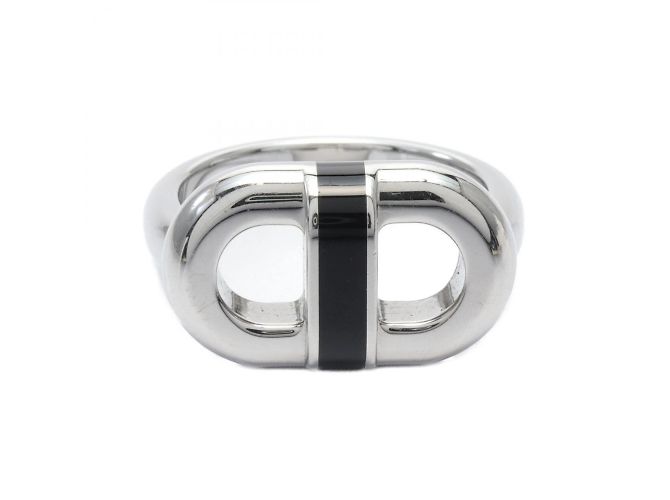 Hermès Hermes Maillon Chaine d'Ancre Noir Ring Black Silvery - view 2