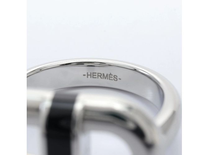Hermès Hermes Maillon Chaine d'Ancre Noir Ring Black Silvery - view 5