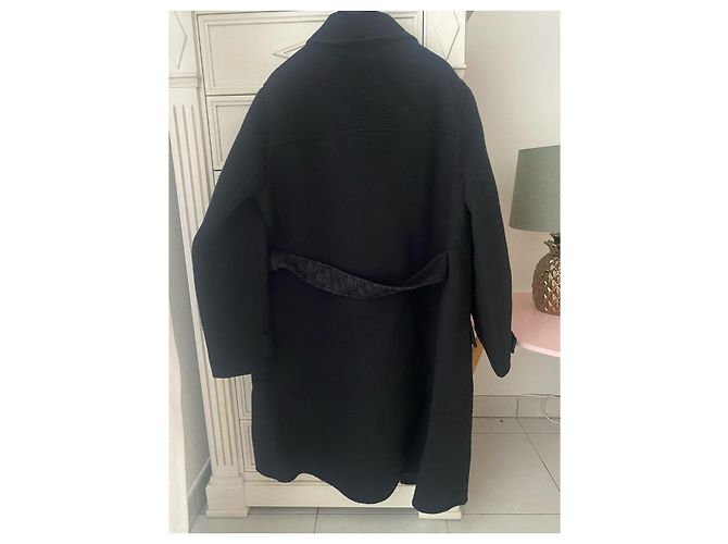 Dior Black Wool Coat Dior Oblique Monogram Size 36 - view 6