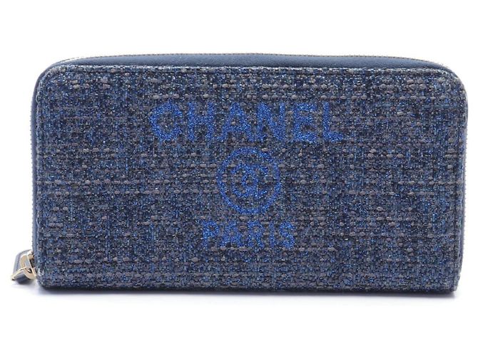 Portefeuille long rond Chanel Deauville Bleu Bleu Marine - vue 2