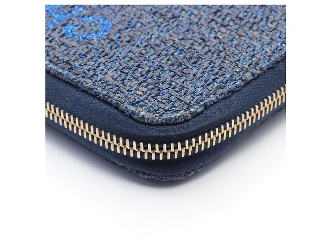 Portefeuille long rond Chanel Deauville Bleu Bleu Marine - vue 6