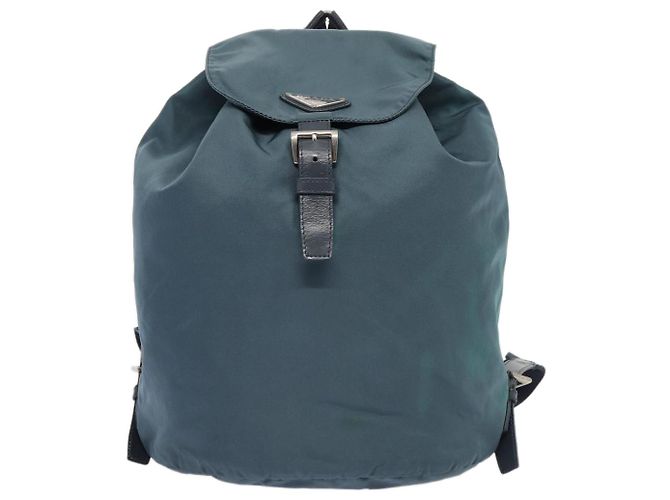 PRADA Backpack Nylon Blue Silver Auth 85634 Silvery - view 13