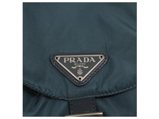 PRADA Backpack Nylon Blue Silver Auth 85634 Silvery - view 18