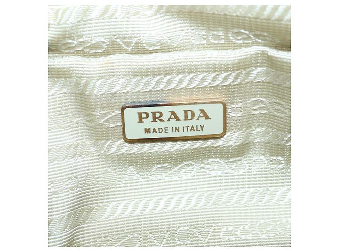 PRADA Borsa a Mano Nylon Oro Beige Auth 85224 D'oro - vista 17
