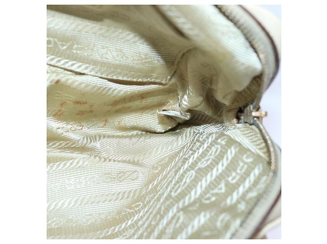 PRADA Borsa a Mano Nylon Oro Beige Auth 85224 D'oro - vista 18