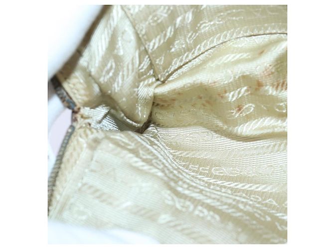 PRADA Borsa a Mano Nylon Oro Beige Auth 85224 D'oro - vista 19