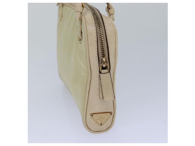 PRADA Borsa a Mano Nylon Oro Beige Auth 85224 D'oro - vista 3