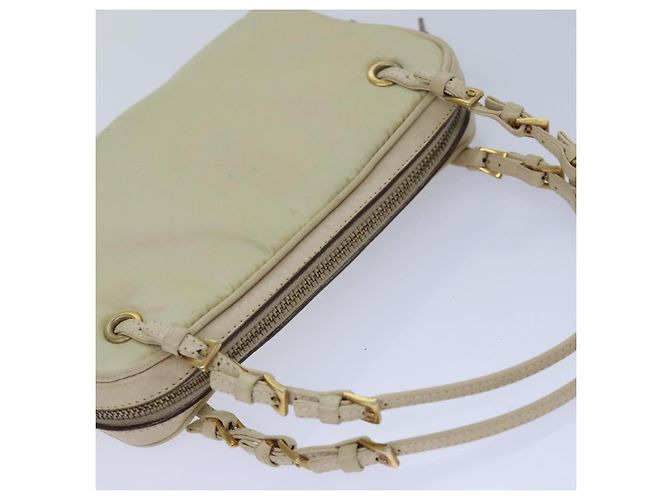 PRADA Borsa a Mano Nylon Oro Beige Auth 85224 D'oro - vista 6