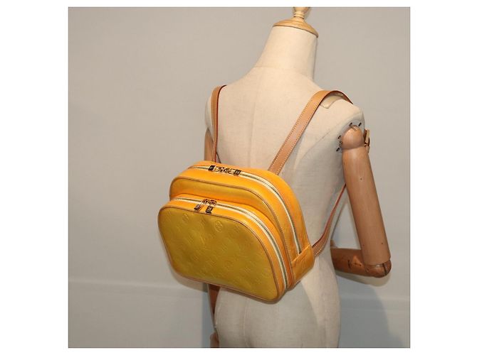 LOUIS VUITTON Zaino Marley Monogram Vernis Giallo M91040 LV Auth ep5066 - vista 22