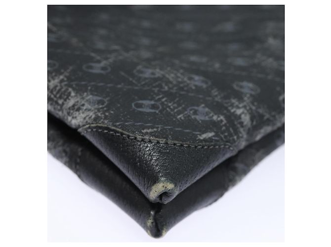 GUCCI Clutch Bag Leather Black Gold Auth 85496 Golden - view 16