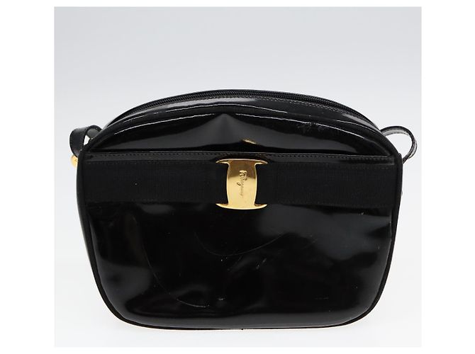 Salvatore Ferragamo Borsa a spalla Ferragamo MCM Burberrys in pelle PVC 4 pezzi marrone nero Auth ki4659 - vista 23