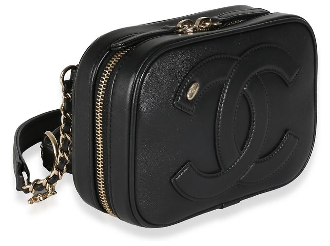 Camera Borsa a vita Chanel in agnello nero CC Mania - vista 4