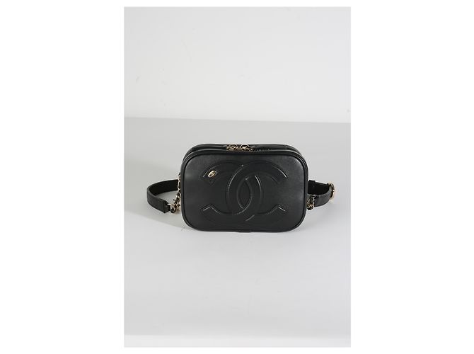 Camera Borsa a vita Chanel in agnello nero CC Mania - vista 7