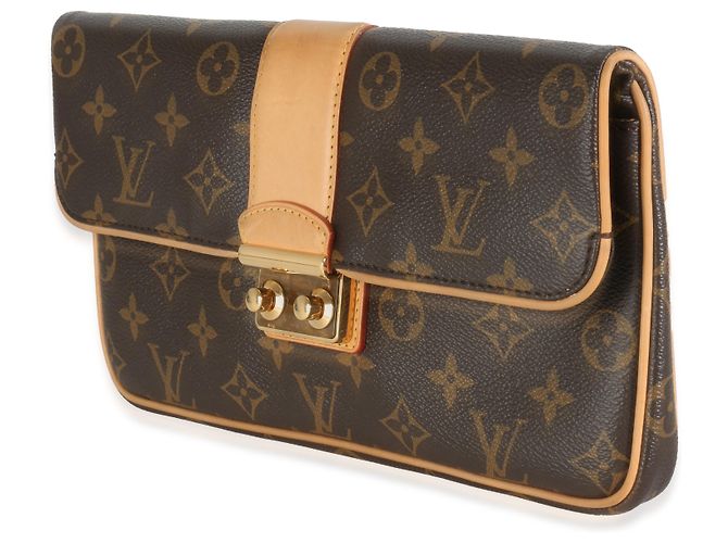 Clutch Slim in Tela Monogram Louis Vuitton x Sofia Coppola Marrone - vista 3