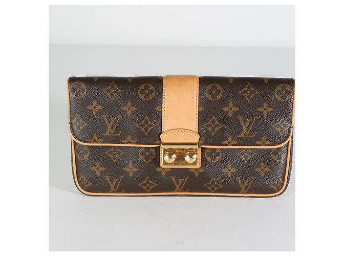 Clutch Slim in Tela Monogram Louis Vuitton x Sofia Coppola Marrone - vista 7