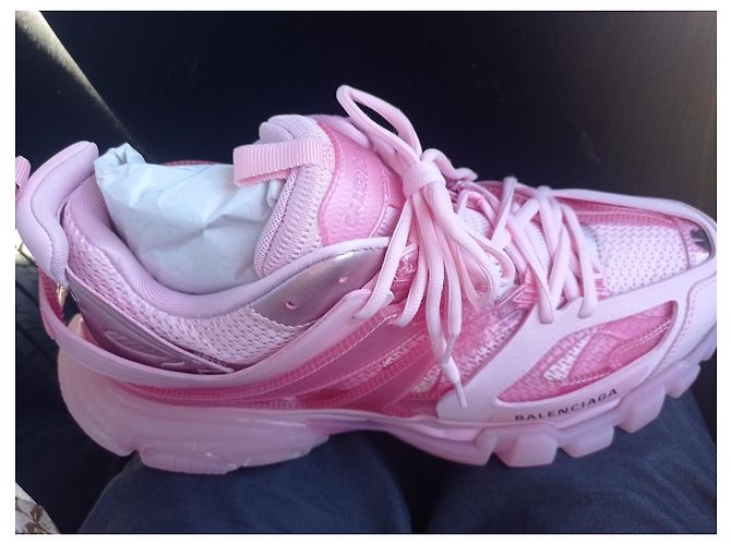Sneakers Balenciaga in pelle rosa - vista 7