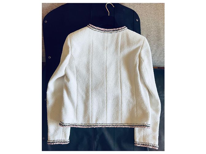 Cambon Chanel 20C Little White Jacket White Tweed Size 40 - view 10