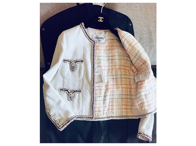 Cambon Chanel 20C Little White Jacket White Tweed Size 40 - view 9