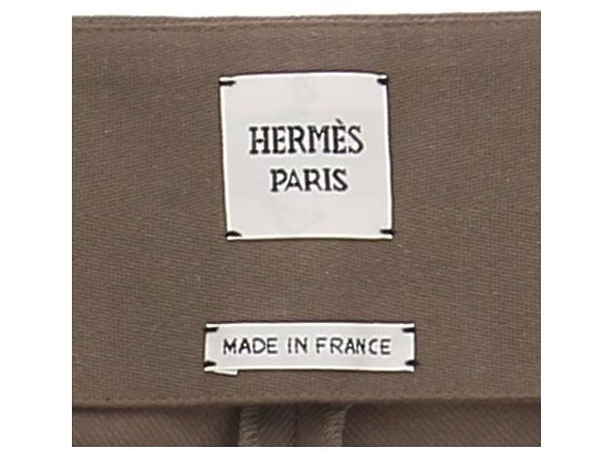 Hermès HERMES Pantalones T.FR 38 Lana Caqui - vista 5