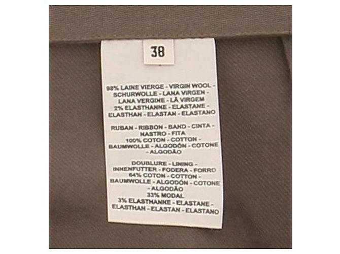 Hermès HERMES Pantalones T.FR 38 Lana Caqui - vista 6