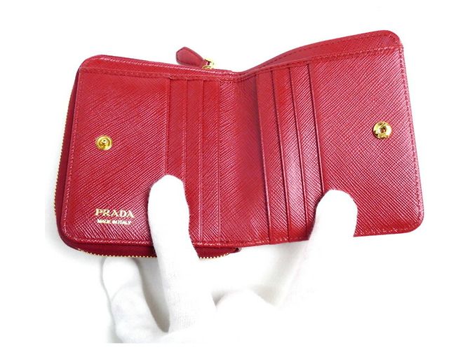Prada Saffiano Triangle Bi-fold Wallet - view 3