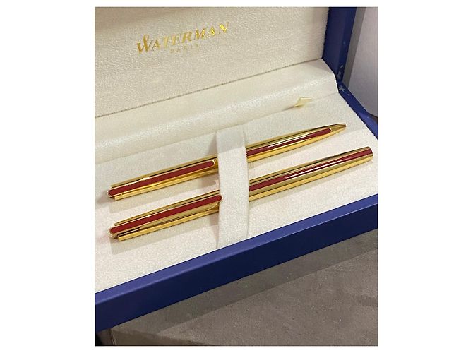 Autre Marque Set Waterman Penna Stilografica e Penna a Sfera Oro Punta Oro 18k D'oro - vista 4