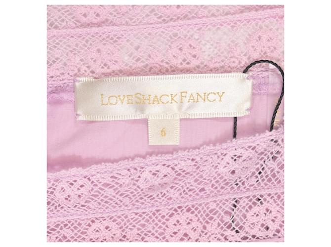 Vestido Mini Freja LoveShackFancy en algodón rosa claro Castaño - vista 5