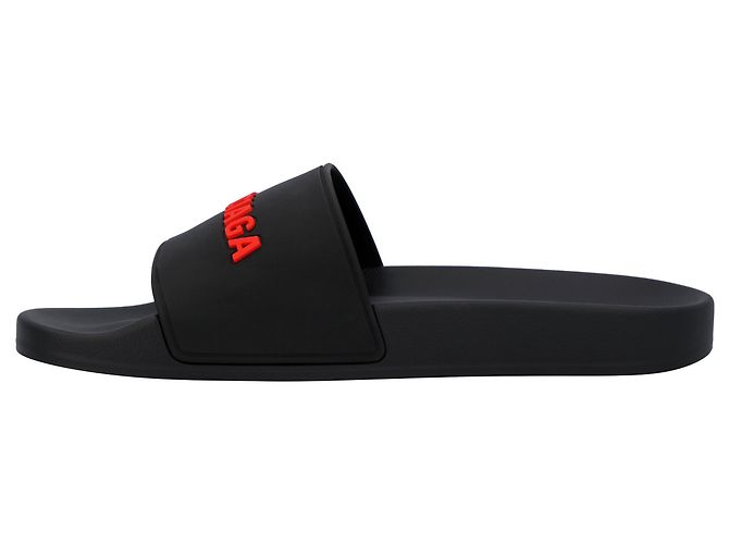 Infradito in gomma neri con logo Balenciaga Nero - vista 2