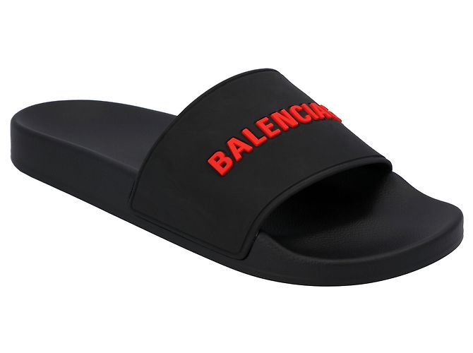 Infradito in gomma neri con logo Balenciaga Nero - vista 5