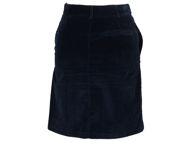 Apc Falda A-Line Mini A.P.C. en pana azul marino - vista 3