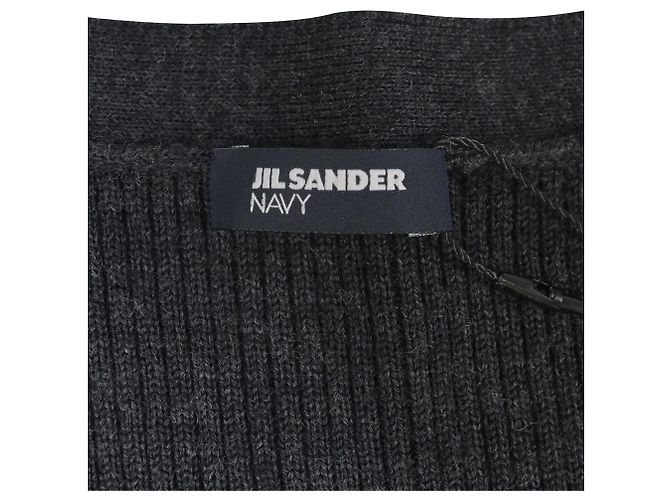 Cardigã abotoado Jil Sander em lã cinza - vista 5