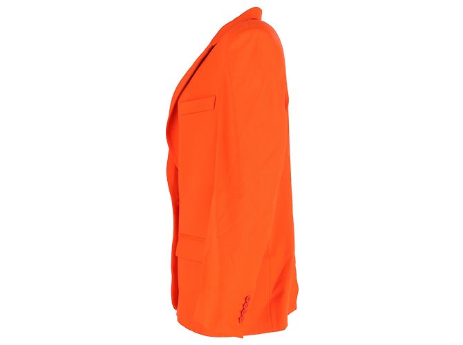 Der oversized Ein-Knopf-Blazer Attico aus orangefarbenem Polyester - Ansicht 2