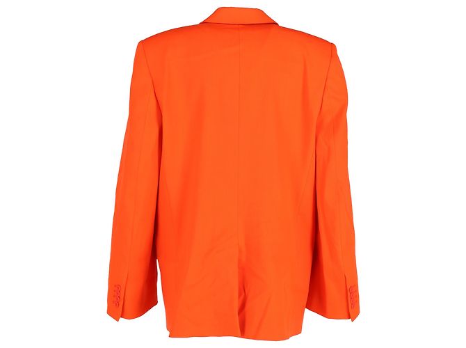 Der oversized Ein-Knopf-Blazer Attico aus orangefarbenem Polyester - Ansicht 3