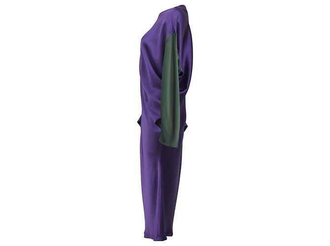 Abito midi a maniche lunghe Alberta Ferretti in seta viola Porpora - vista 2