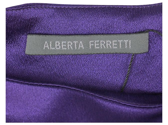 Abito midi a maniche lunghe Alberta Ferretti in seta viola Porpora - vista 4