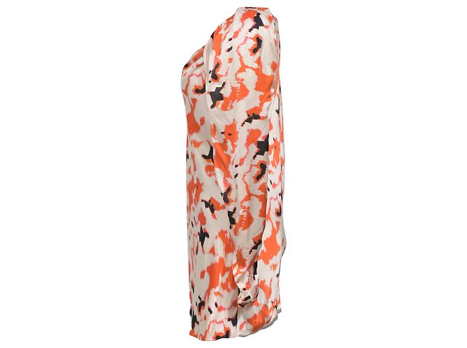 Top de manga larga con mangas abullonadas impresas de Giorgio Armani en seda naranja - vista 2