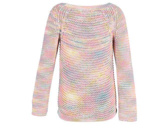 Chloé Lockere Häkelstrickjacke mit Taschen aus mehrfarbigem Baumwollgarn Mehrfarben - Ansicht 3