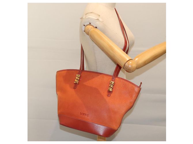 Loewe Tote Tasche aus Leder orange - Ansicht 6