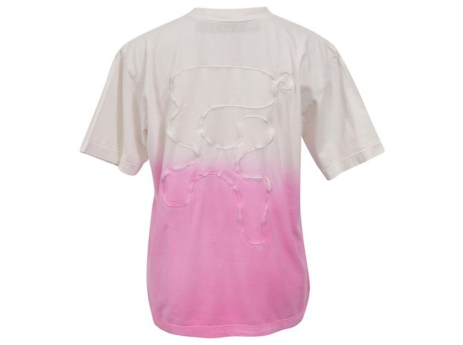 Off White T-Shirt mit Farbverlaufseffekt aus rosa Baumwolle - Ansicht 3