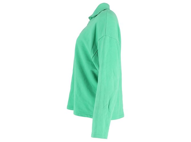 Autre Marque Felpa Pangaia in jersey doppio con zip a metà in cotone verde - vista 2