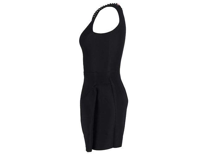 MSGM ärmelloses Mini-Kleid mit Stehkragen aus schwarzem Polyester - vista 2