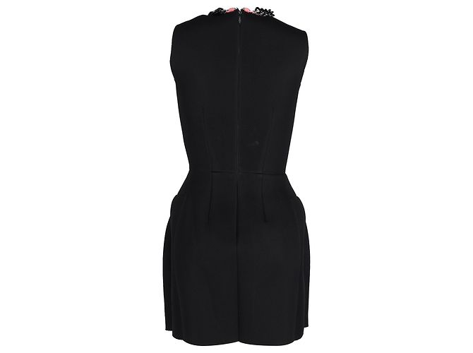 MSGM ärmelloses Mini-Kleid mit Stehkragen aus schwarzem Polyester - vista 3