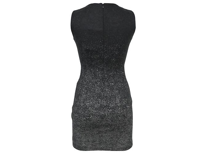 Vestido Mini V-Neck Dsquared2 en Lana Virgen Gris - vista 3