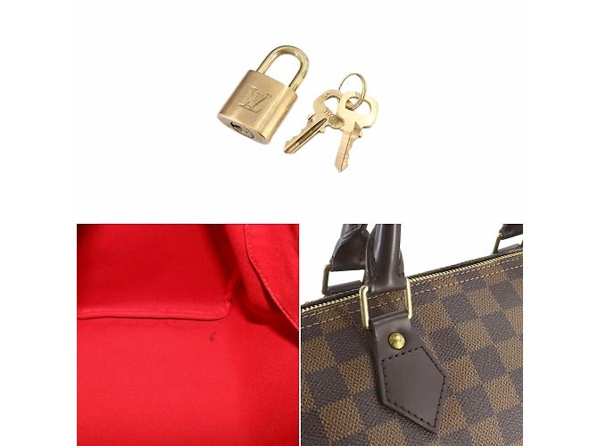 Sac à main Louis Vuitton Damier Speedy 30 Marron Damier ebène - vue 8
