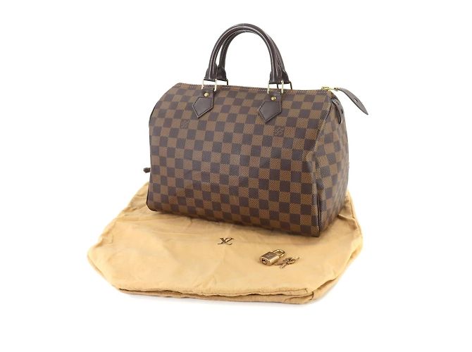 Sac à main Louis Vuitton Damier Speedy 30 Marron Damier ebène - vue 9