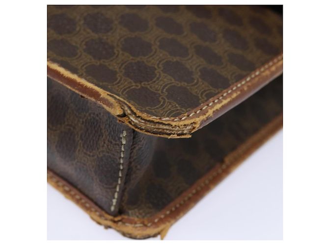 Céline Borsa a spalla in tela Macadam CELINE in pelle PVC marrone Auth mr393 - vista 15