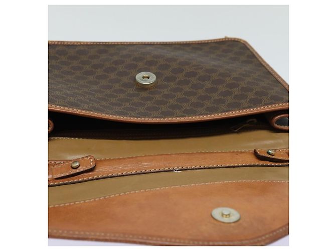 Céline Borsa a spalla in tela Macadam CELINE in pelle PVC marrone Auth mr393 - vista 19